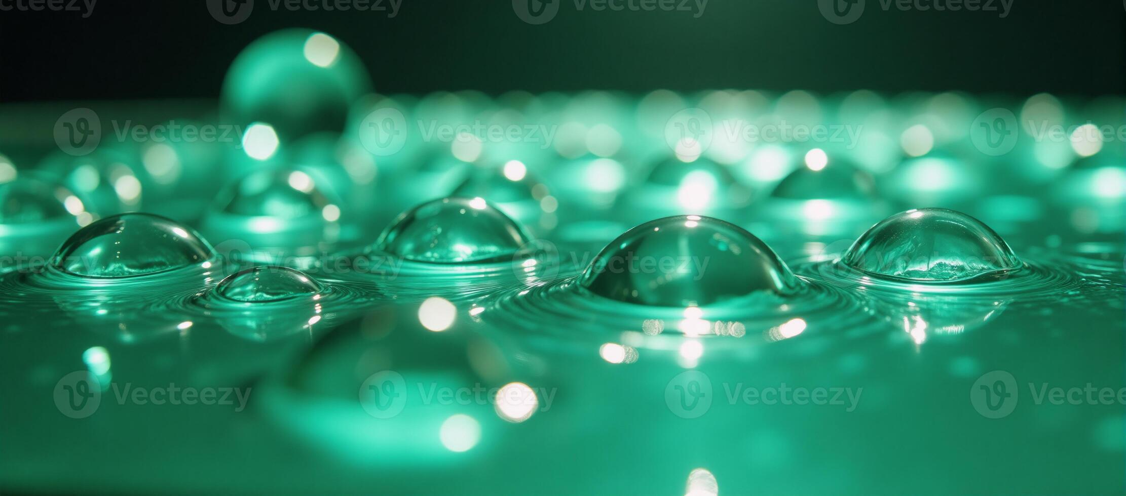 Innovative tech demonstrates artificial reflection of fluid green hydrogen water bubble elements photo