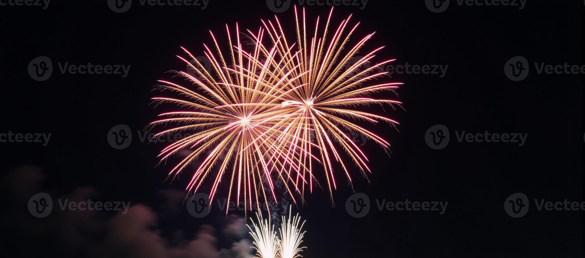 Festive fireworks against an isolated backdrop with a focus on explosions and pyrotechnics photo