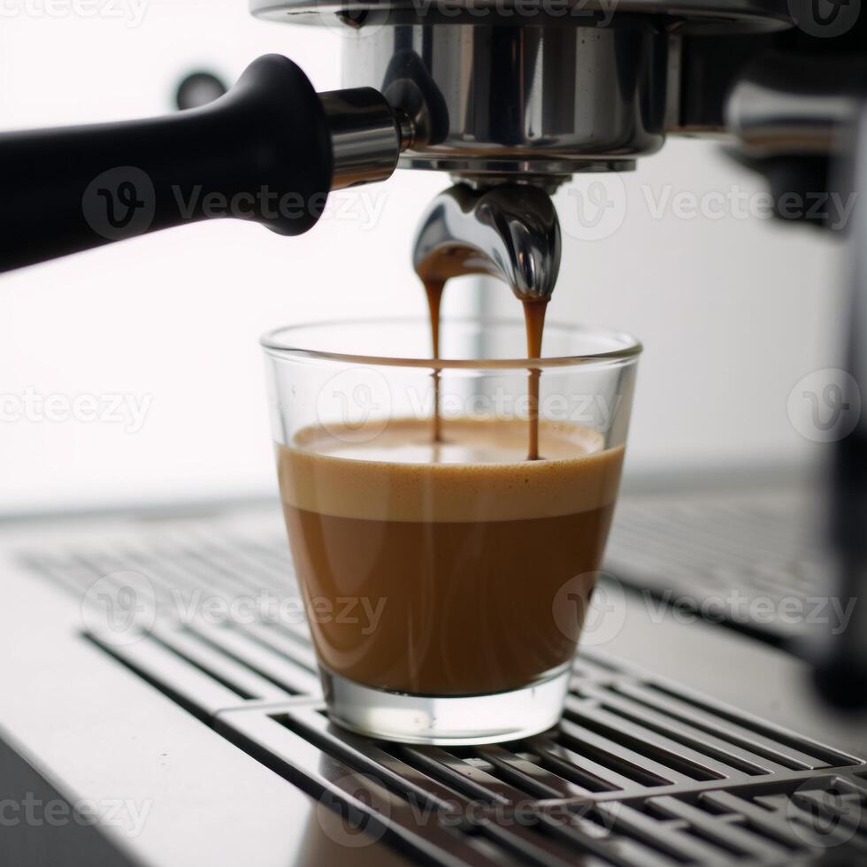 Coffee machine producing aromatic espresso Espresso Brew photo