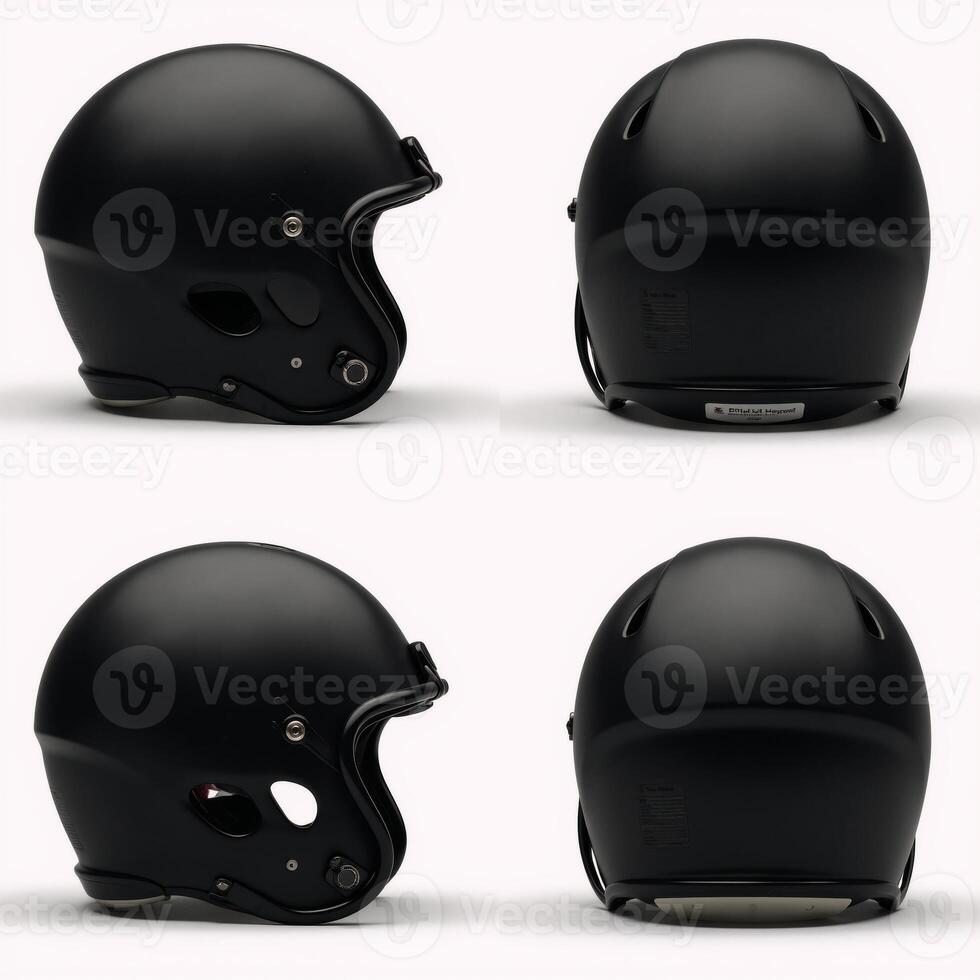 Black American Football Helmet MockUp with Multiple Views Generated photo