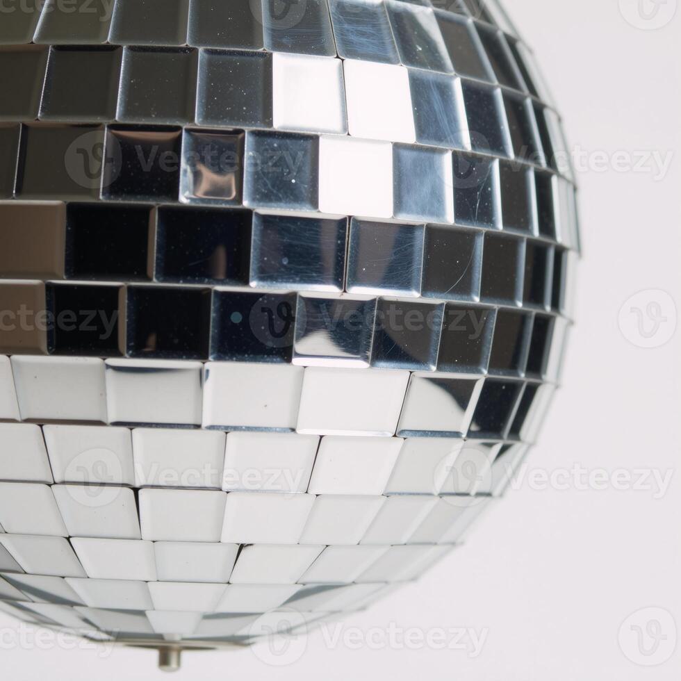 Isolated disco ball against plain background photo