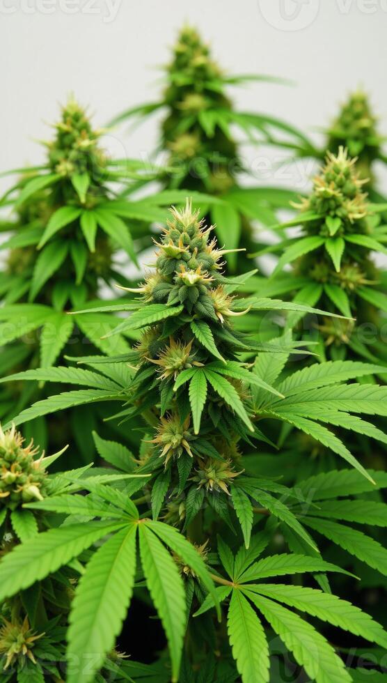 Image portrays marijuana cannabis Stevia and hemp plants with connotations associated with drugs like dope pot or grass photo