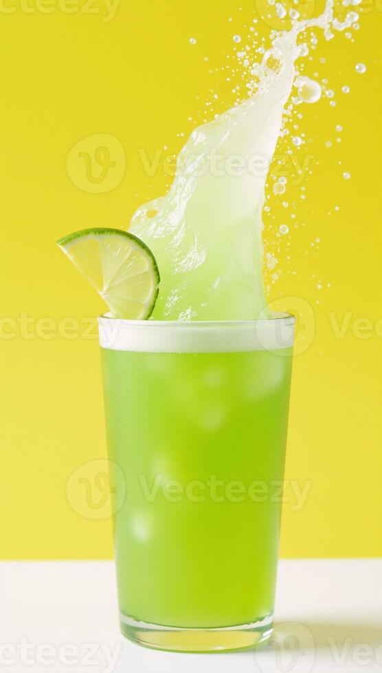 A fizzy frosty lime margarita serves up an explosive burst of summer refreshment on a scorching day photo