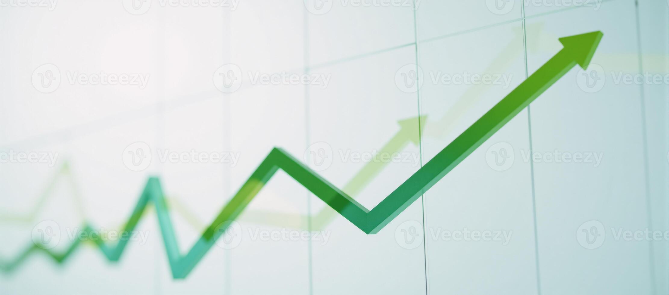 A green businessrelated line graph on an arrows background file format photo