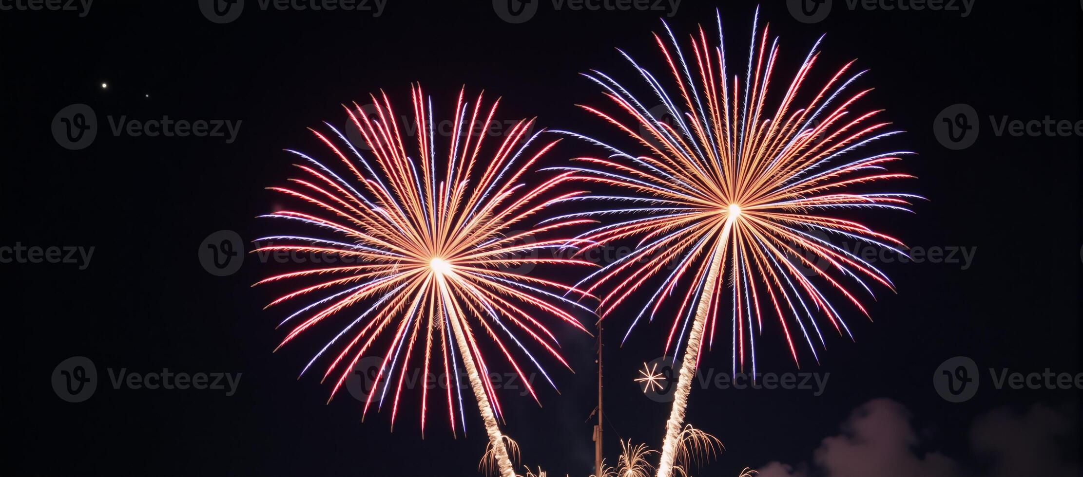 Vibrant Labor Day Fireworks illuminating the night sky photo