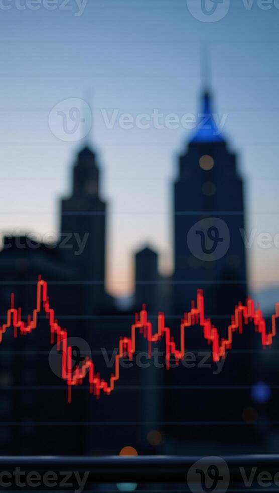 Line Graph with Building Silhouette Overlays photo