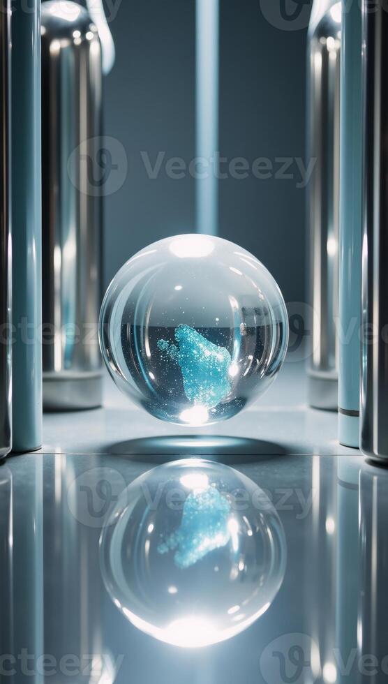 A clean hydrogenpowered future is depicted through an artistic representation of bubbles reflecting ecofriendly imagery photo