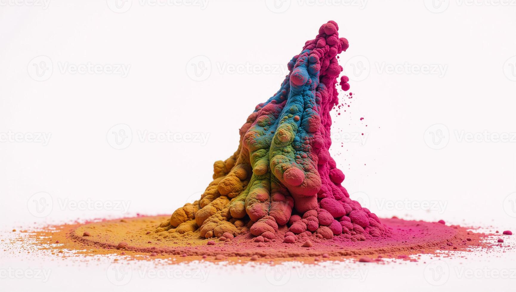 White paint color powder festival explosion burst on an isolated white background photo