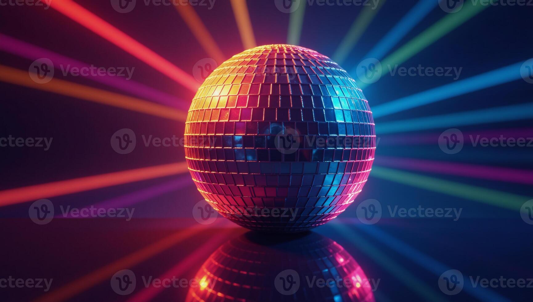 Disco Ball Illustration with Shimmering Reflections photo