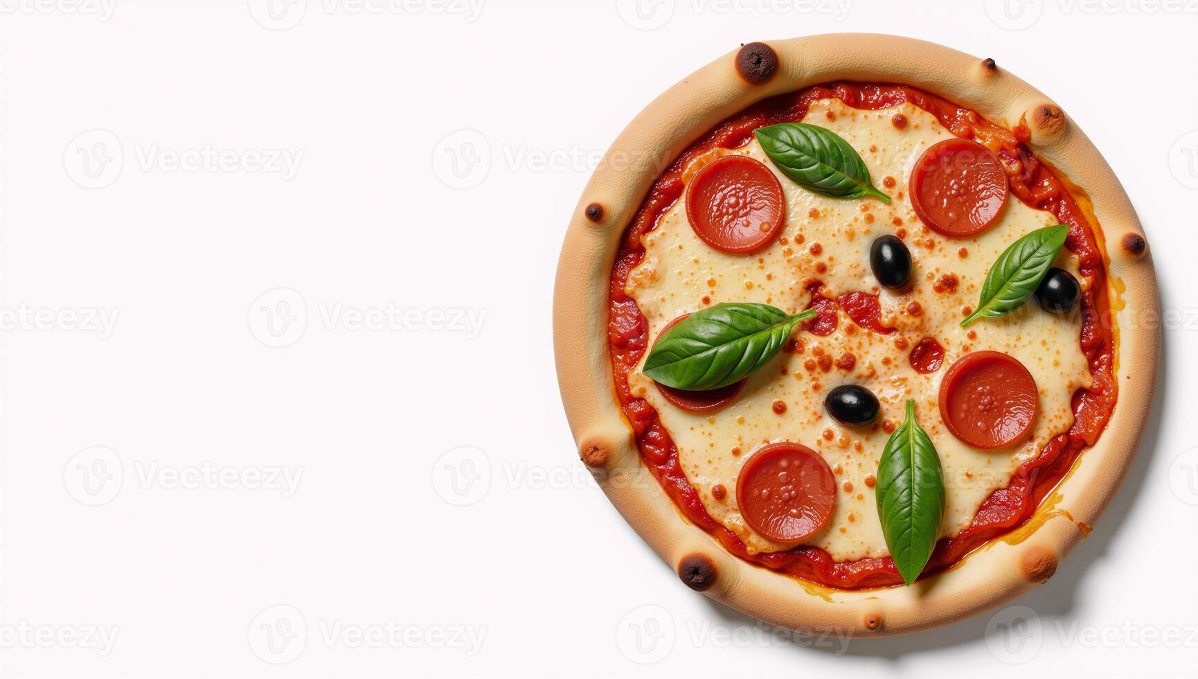 Closeup shot of an individually presented slice of baked pizza from above photo