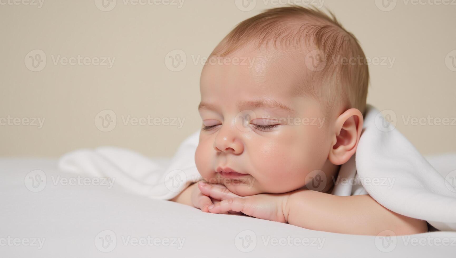 Adorable sleeping baby angel digital art illustration photo