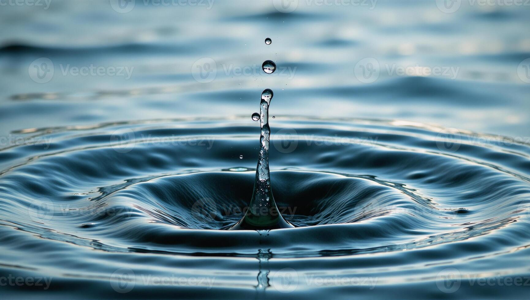 Water splash wave with forced perspective in abstract style photo