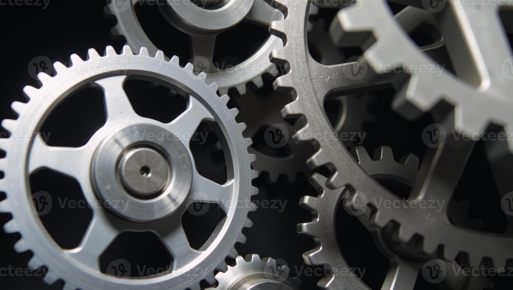 Detailed illustration showcasing a busy network of gears functioning harmoniously in action symbolizing business efficiency and reliability photo