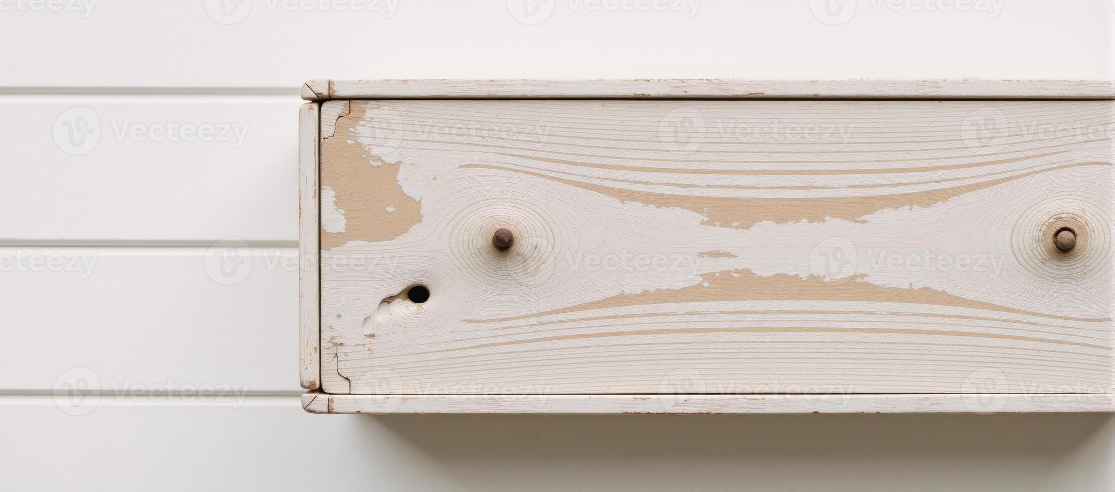 Rustic vintage scene featuring white shiplap backdrop with distressed wooden elements photo