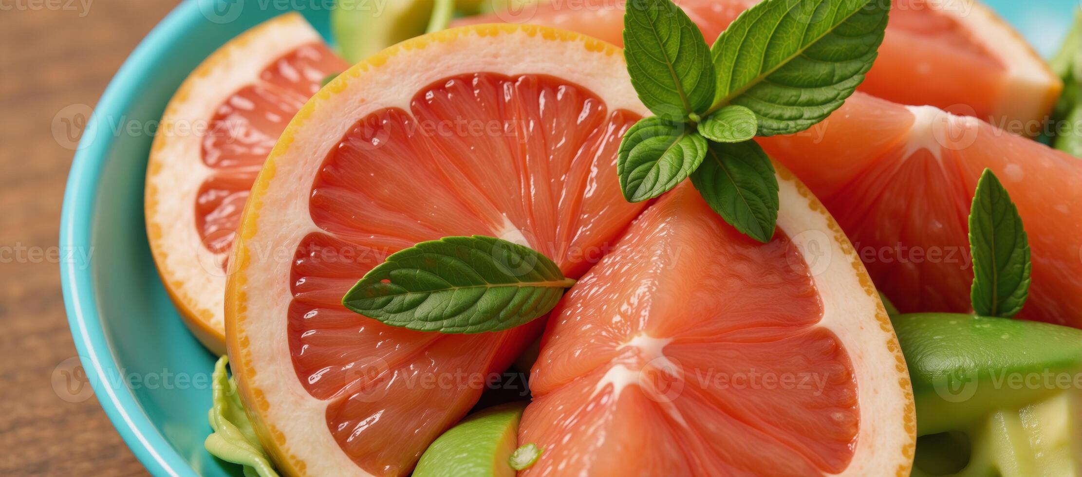Grapefruit avocado and mint salad photo