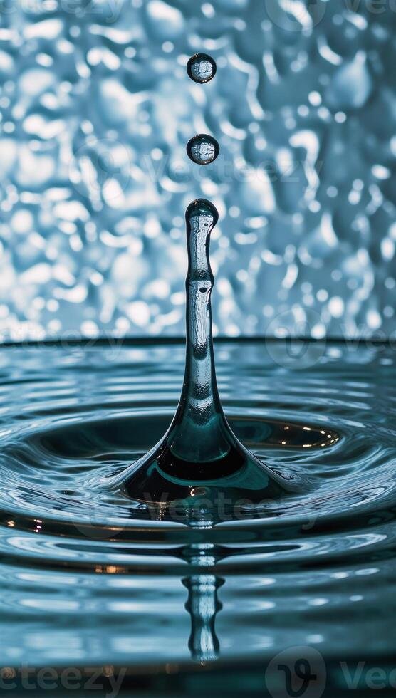 Water splash wave with forced perspective in abstract style photo