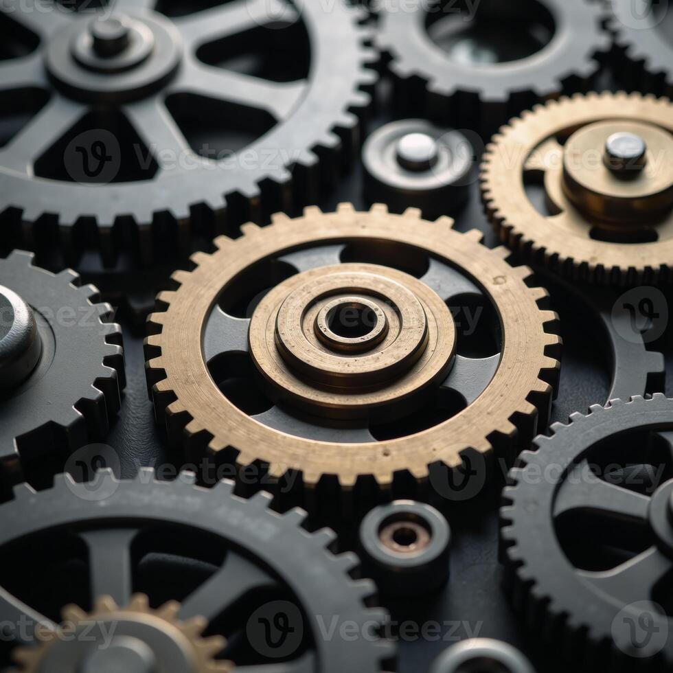 Intricate gears signify intricate nature of business analysisdata processing photo