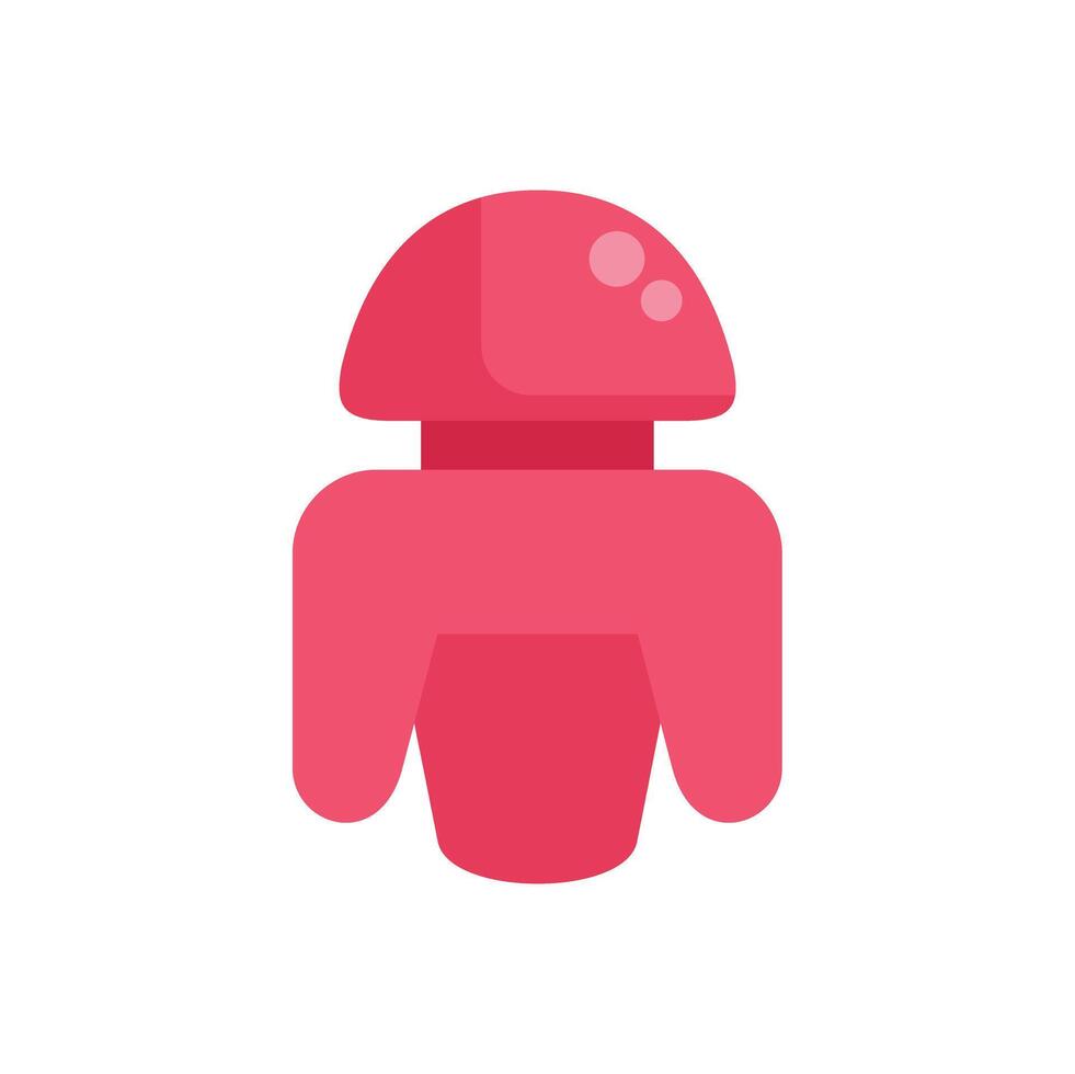 Cute robot wearing a red hoodie looking forward vector
