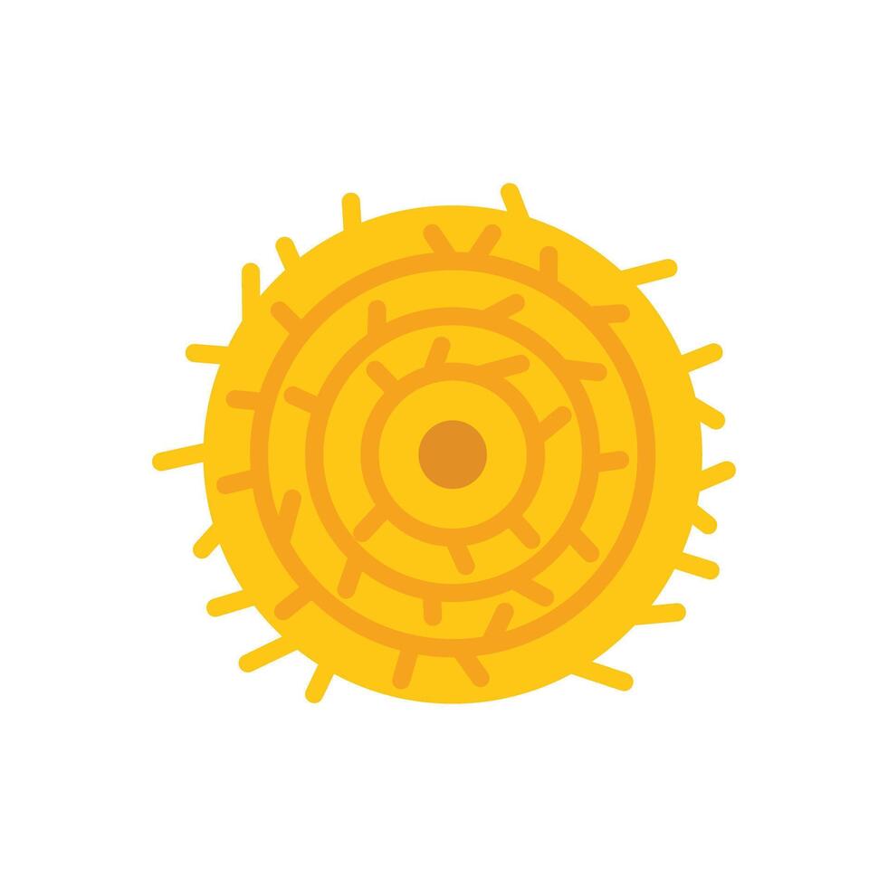 Round bale of hay showing concentric circles from above vector