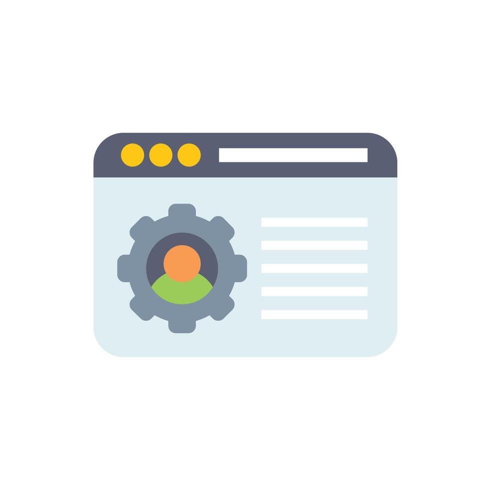Website configuration with user profile settings panel displaying on screen vector