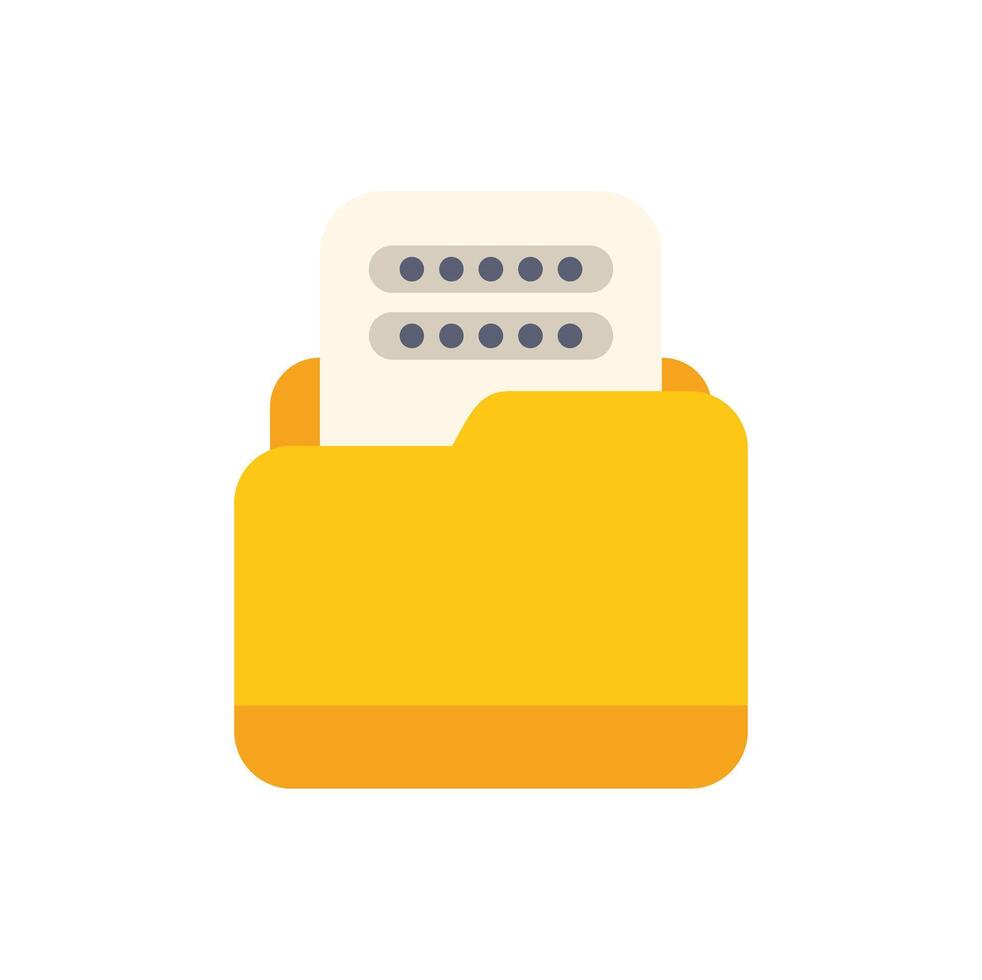 Yellow folder protecting confidential information with password vector
