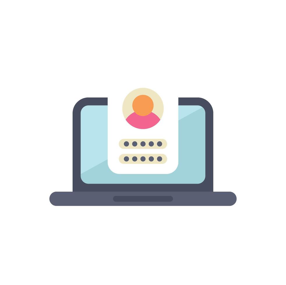 User entering password on laptop for website login vector