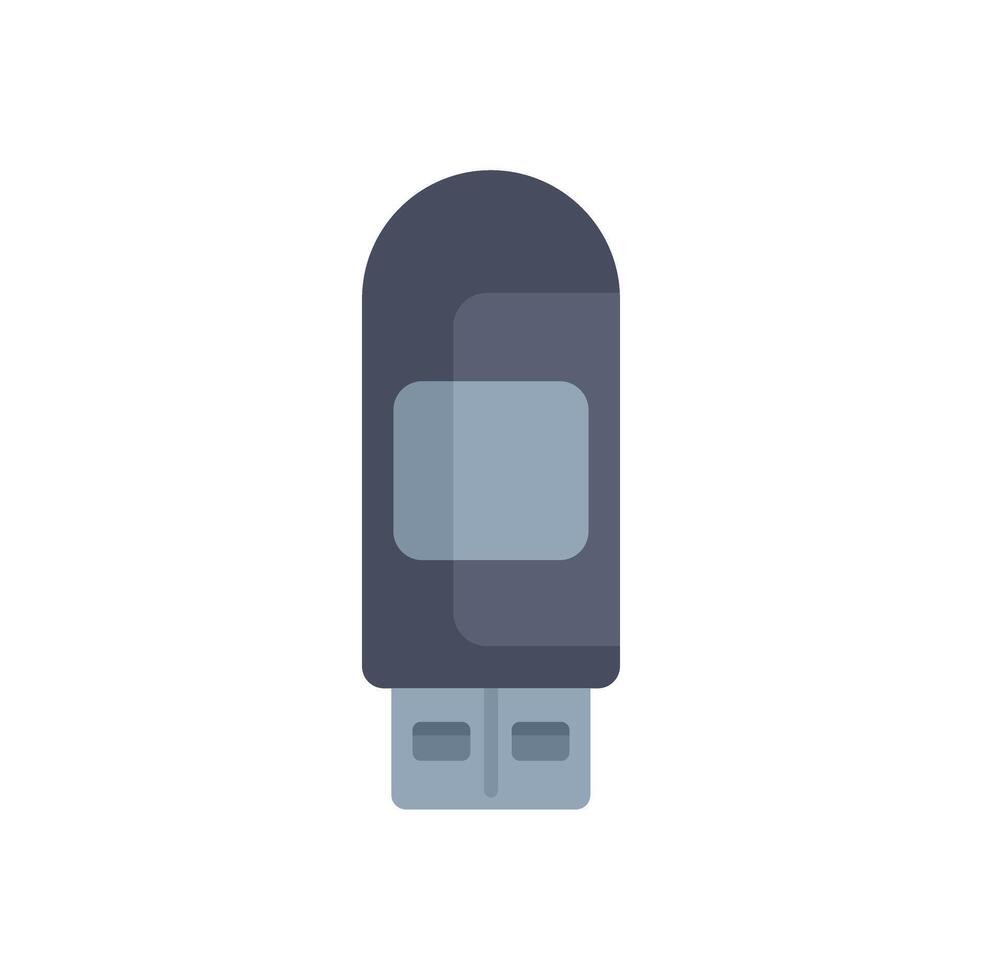Usb flash drive isolated on white background, storing data concept vector