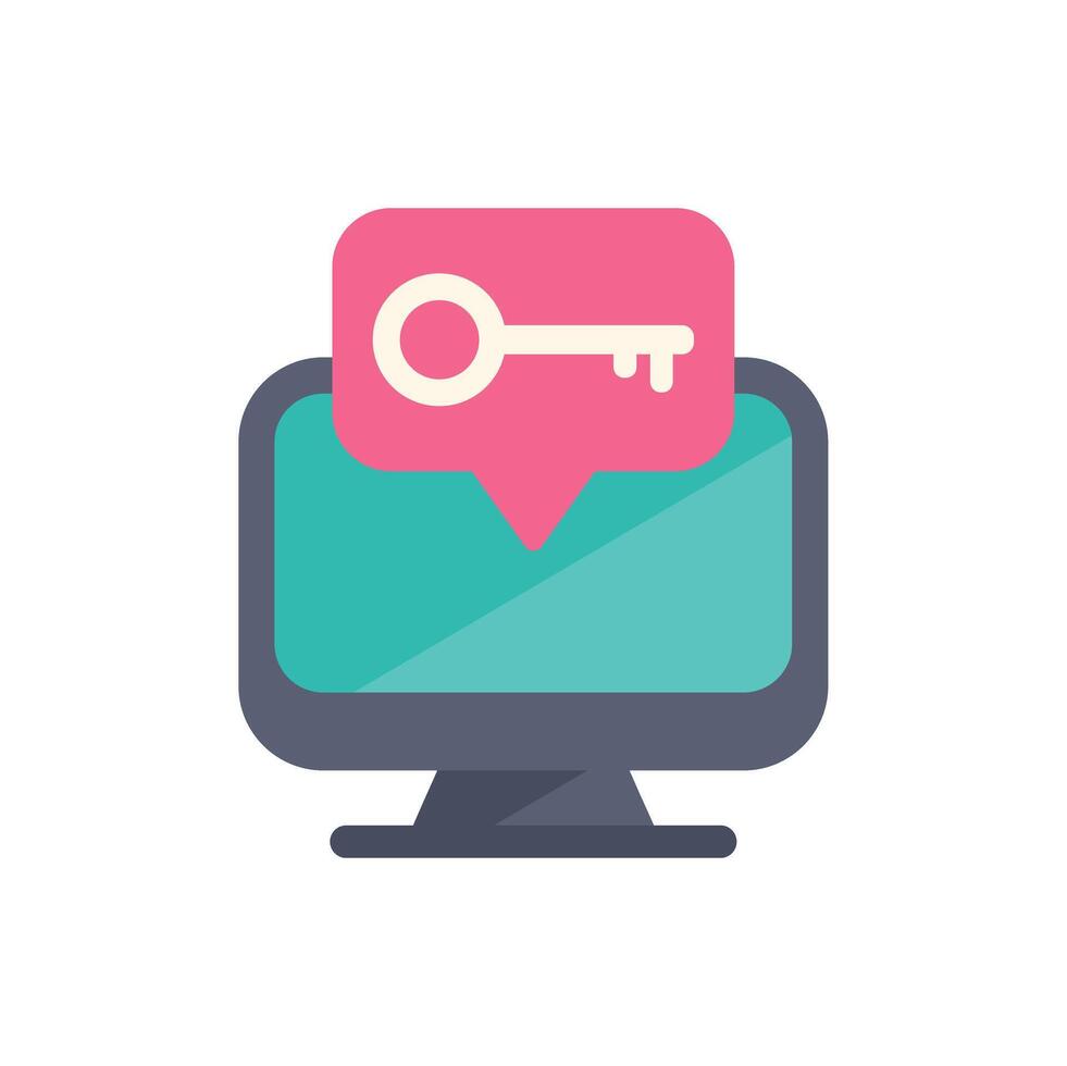 Computer security system showing key for accessing data vector