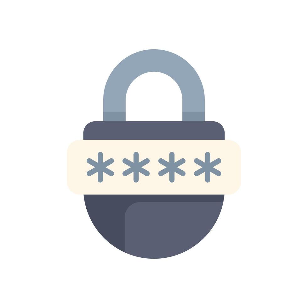 Padlock displaying asterisks for password security vector