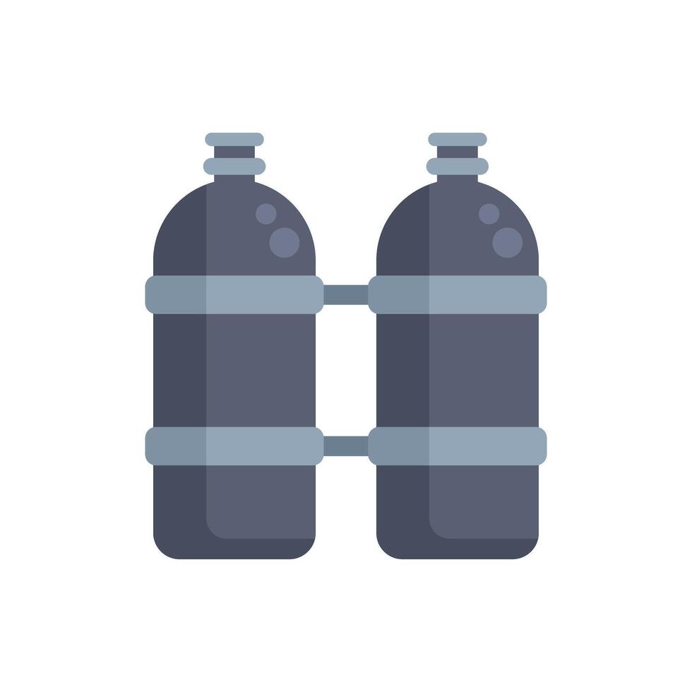 Two oxygen tanks connected and ready for diving vector