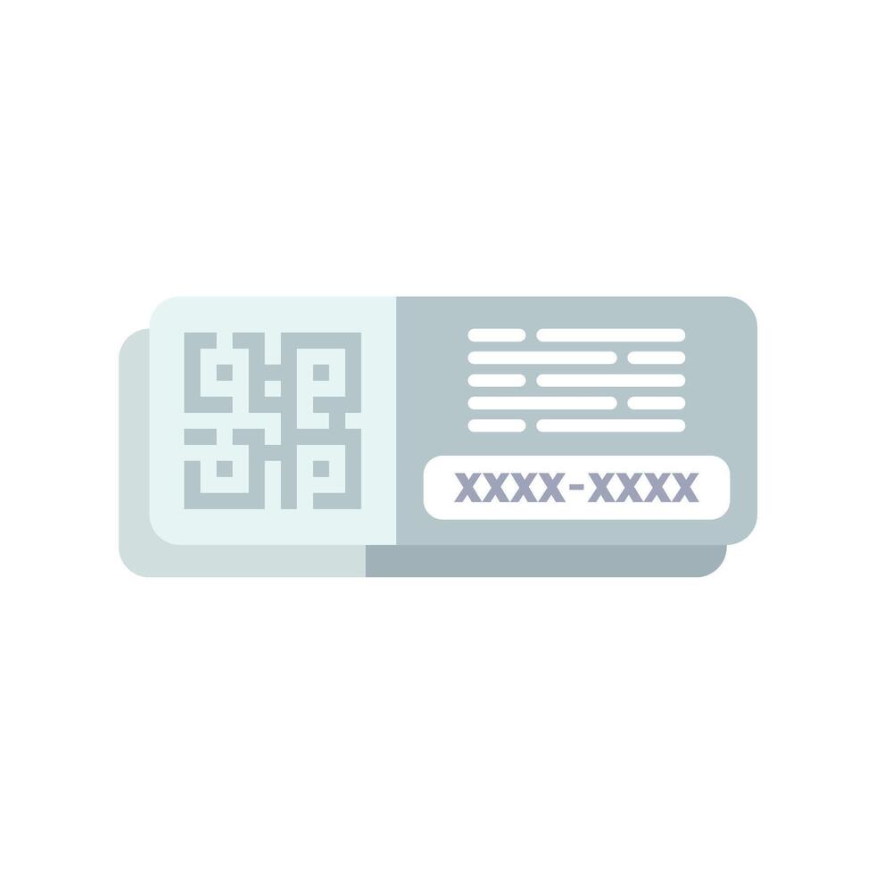 Event ticket containing qr code for scanning access control vector