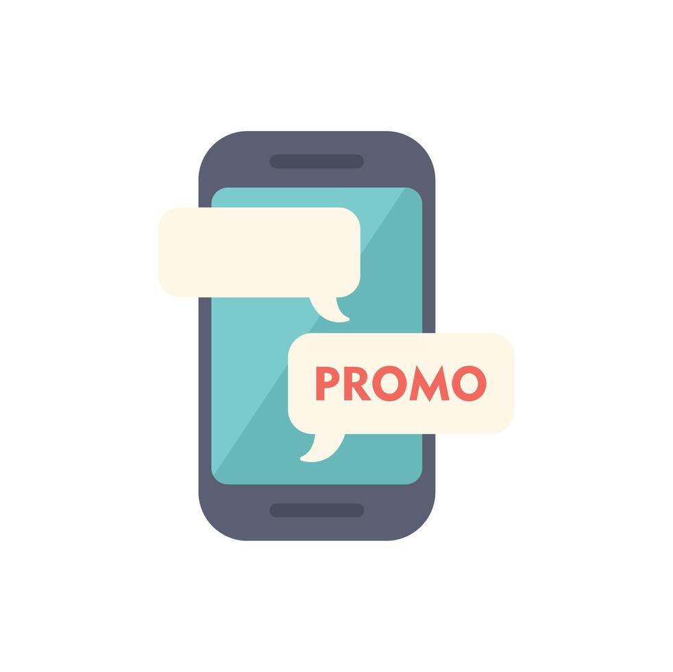 Smartphone showing promo message for digital marketing campaign vector