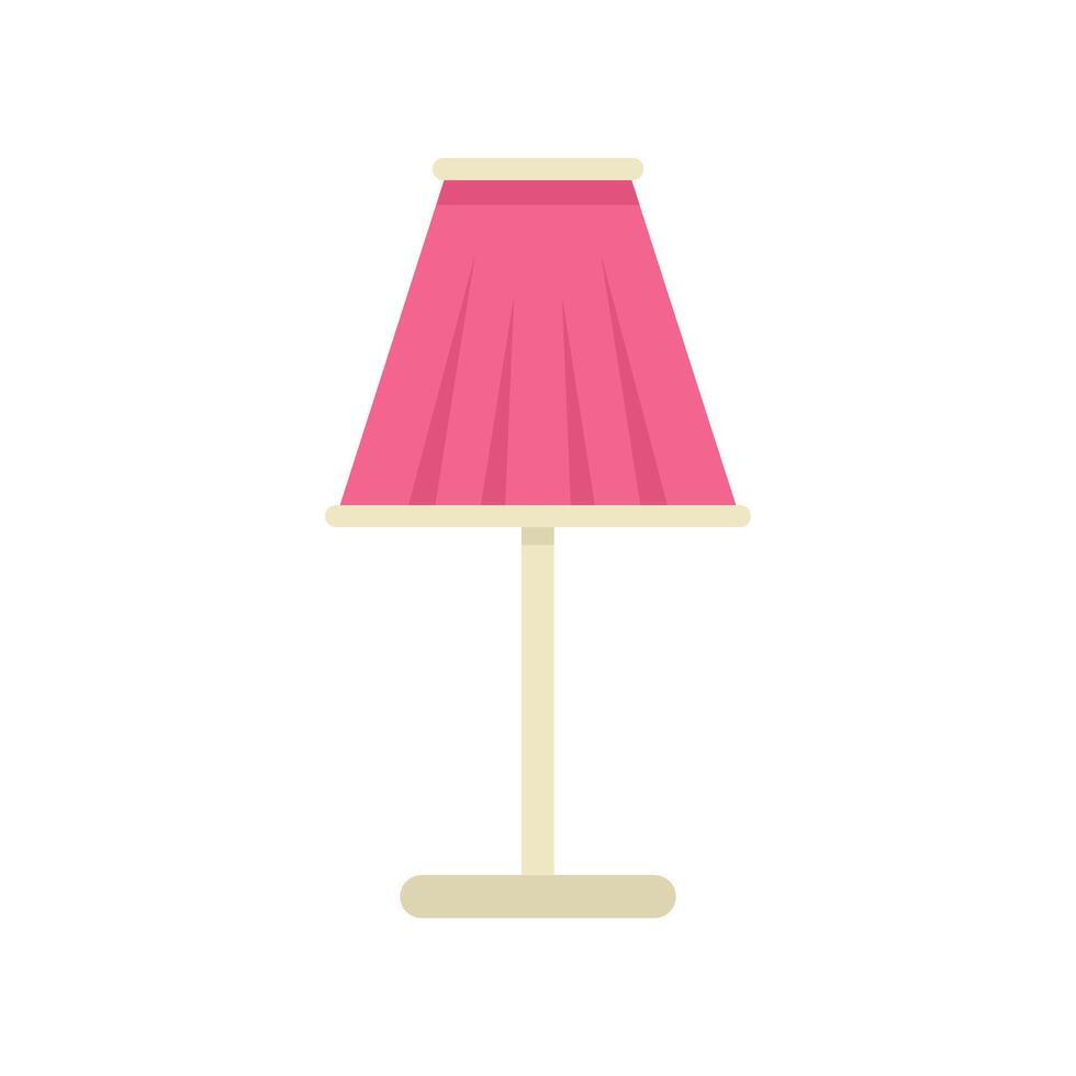 Pink pleated fabric lamp standing on one leg icon vector