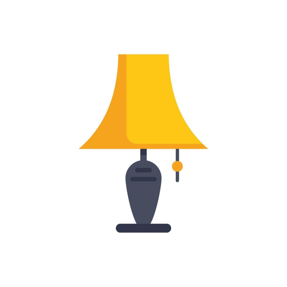Yellow electric table lamp lighting up the room vector
