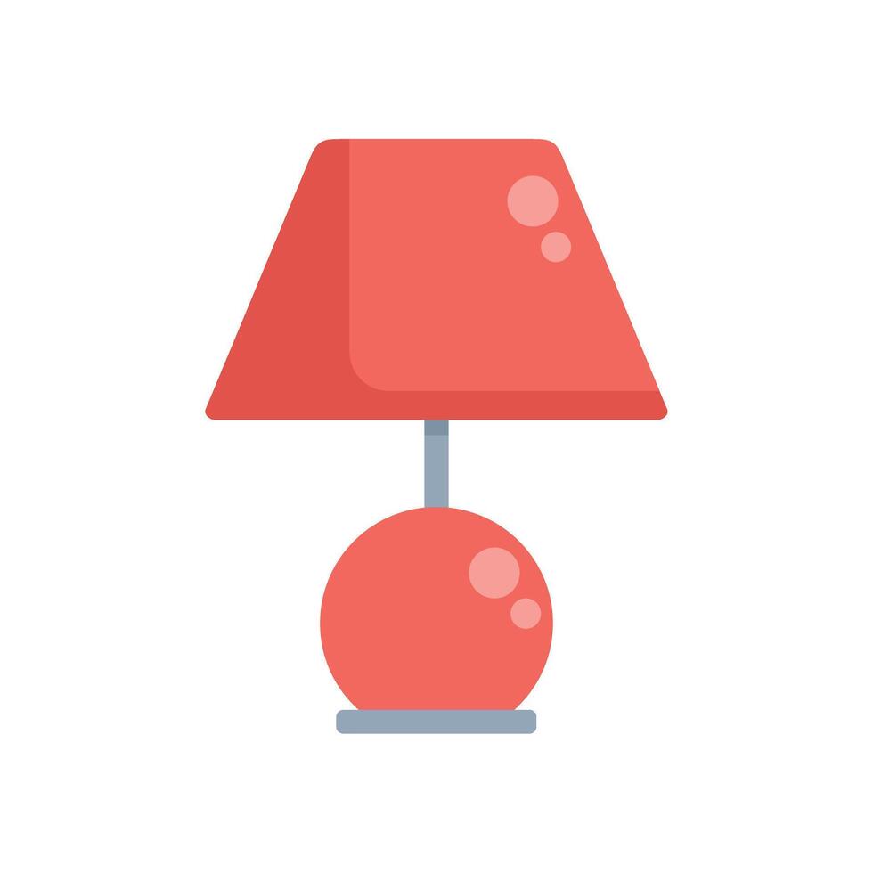Red lamp standing on a table illuminating the room vector
