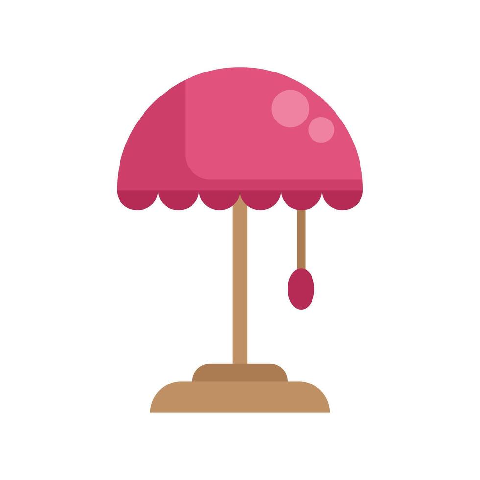 Pink umbrella shaped lamp standing on a stand vector