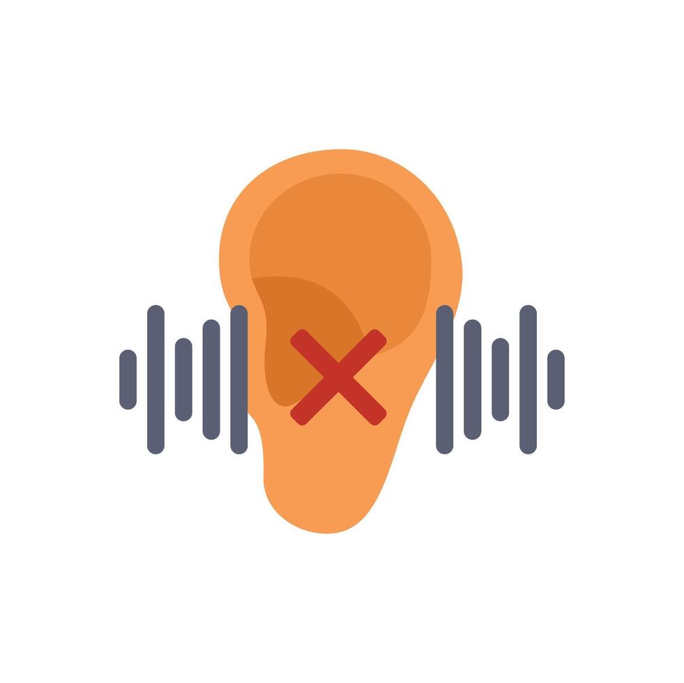 Human ear is ignoring incoming sound waves vector