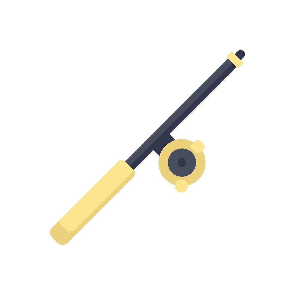 Fishing rod icon representing angling and recreation vector
