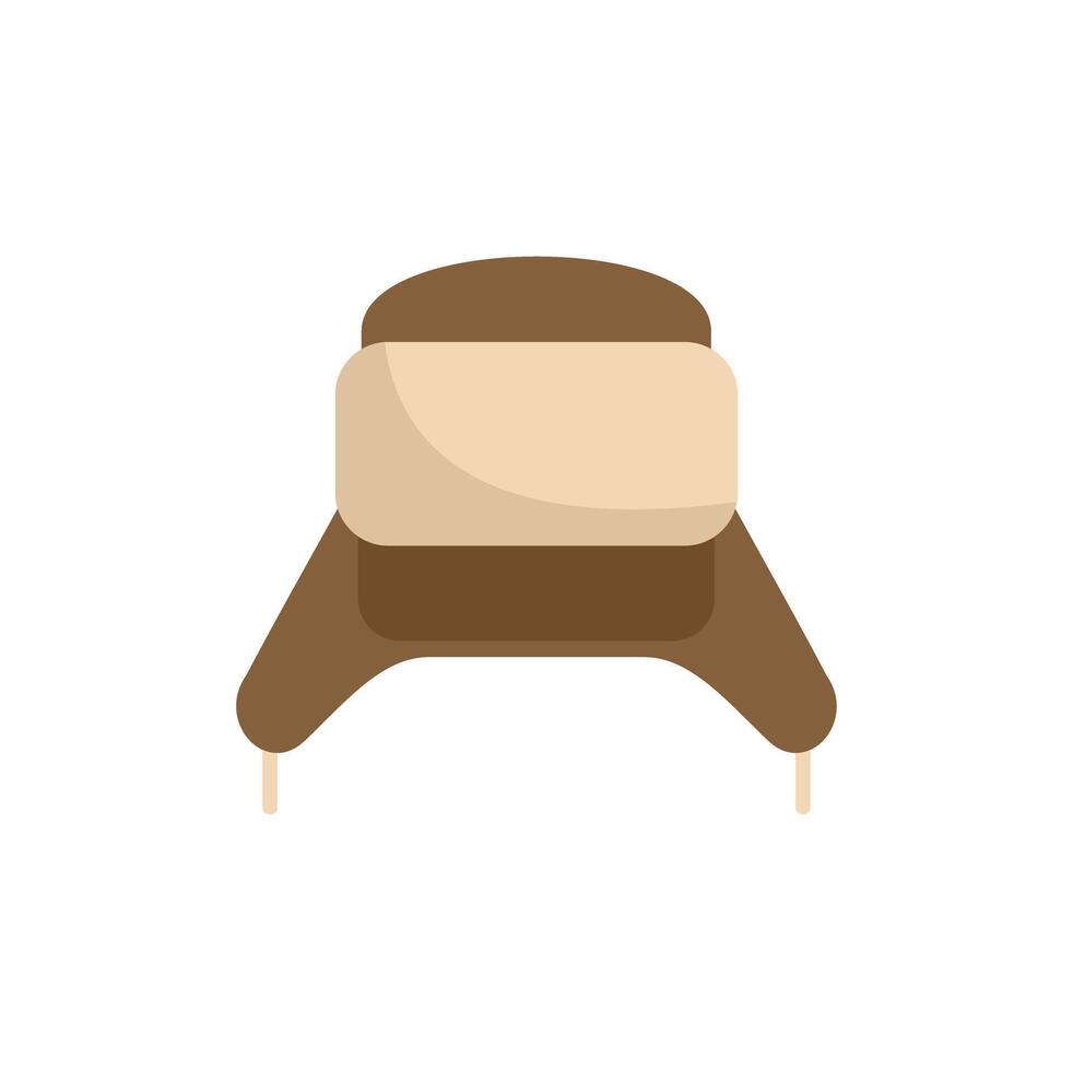 Brown ushanka protecting from cold weather vector