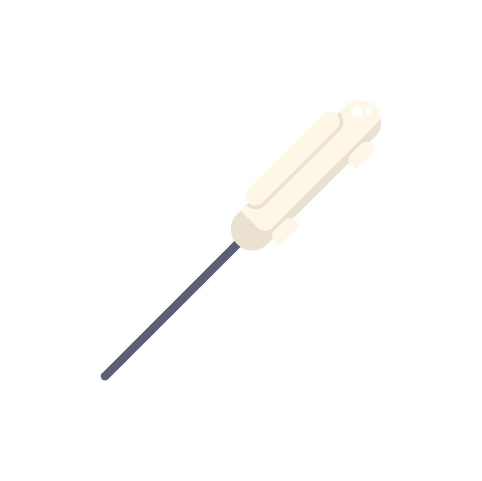Medical catheter being inserted through skin for therapy procedure vector