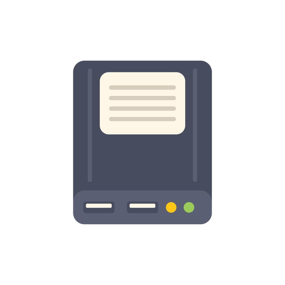 External hard drive showing data storage capacity icon vector