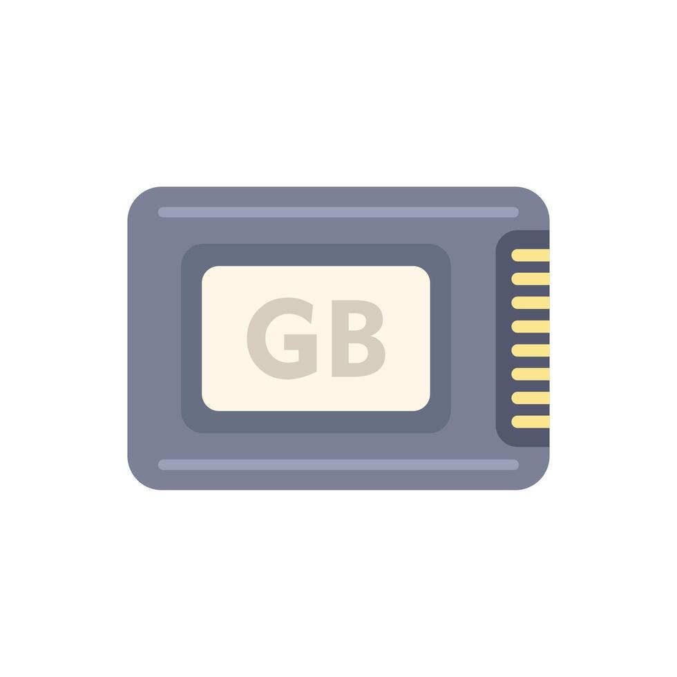 Micro sd card showing storage space icon illustration vector