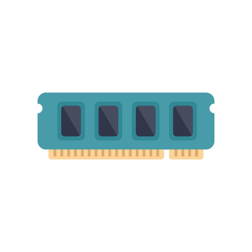 Ram memory chip showing data storage capacity vector