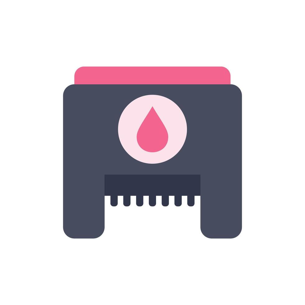 Ink cartridge for color printer showing ink droplet icon vector