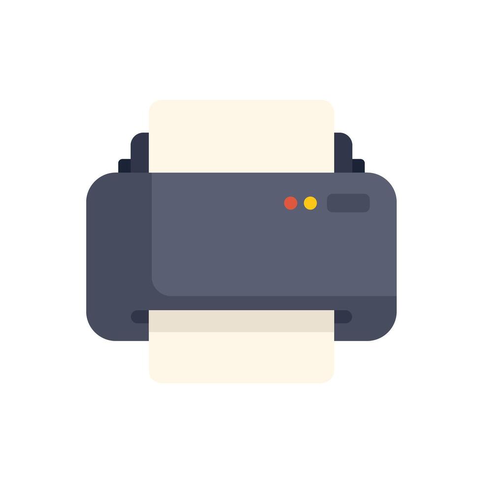 Home laser printer printing blank paper document vector
