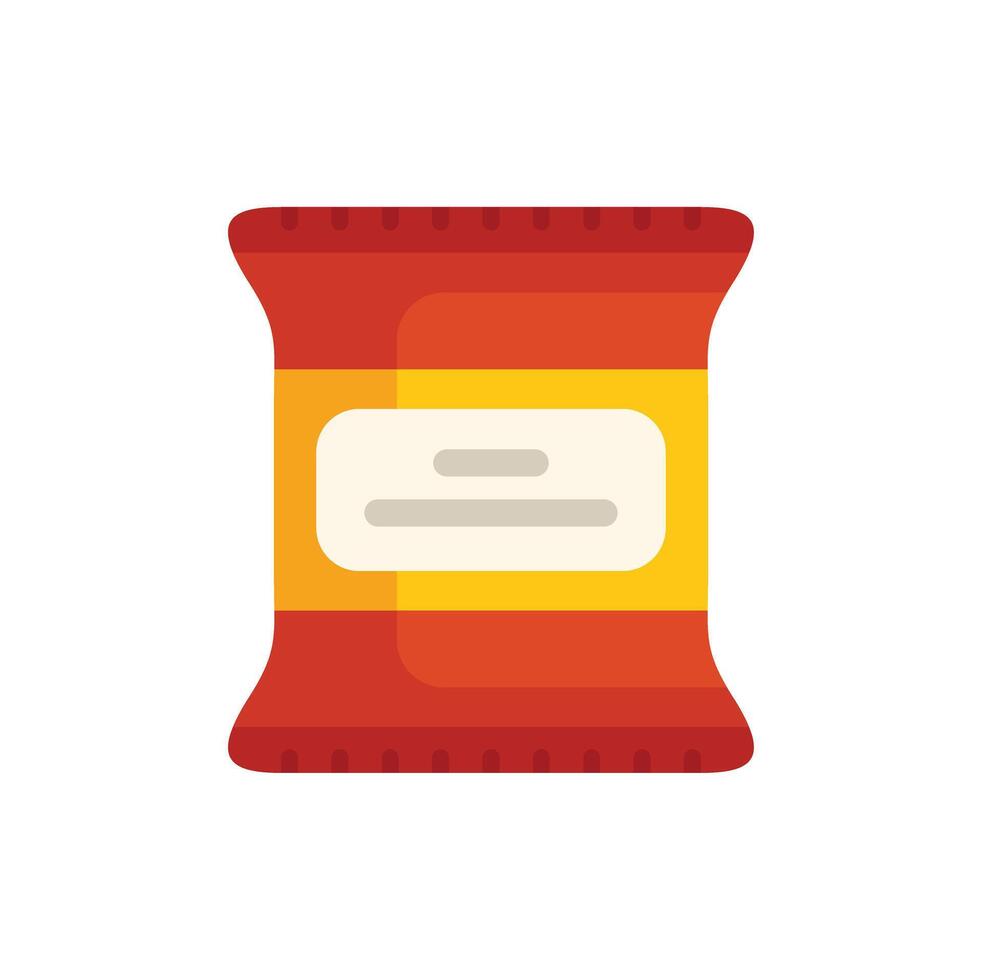 Red and yellow bag of chips, suggesting a tasty snack vector