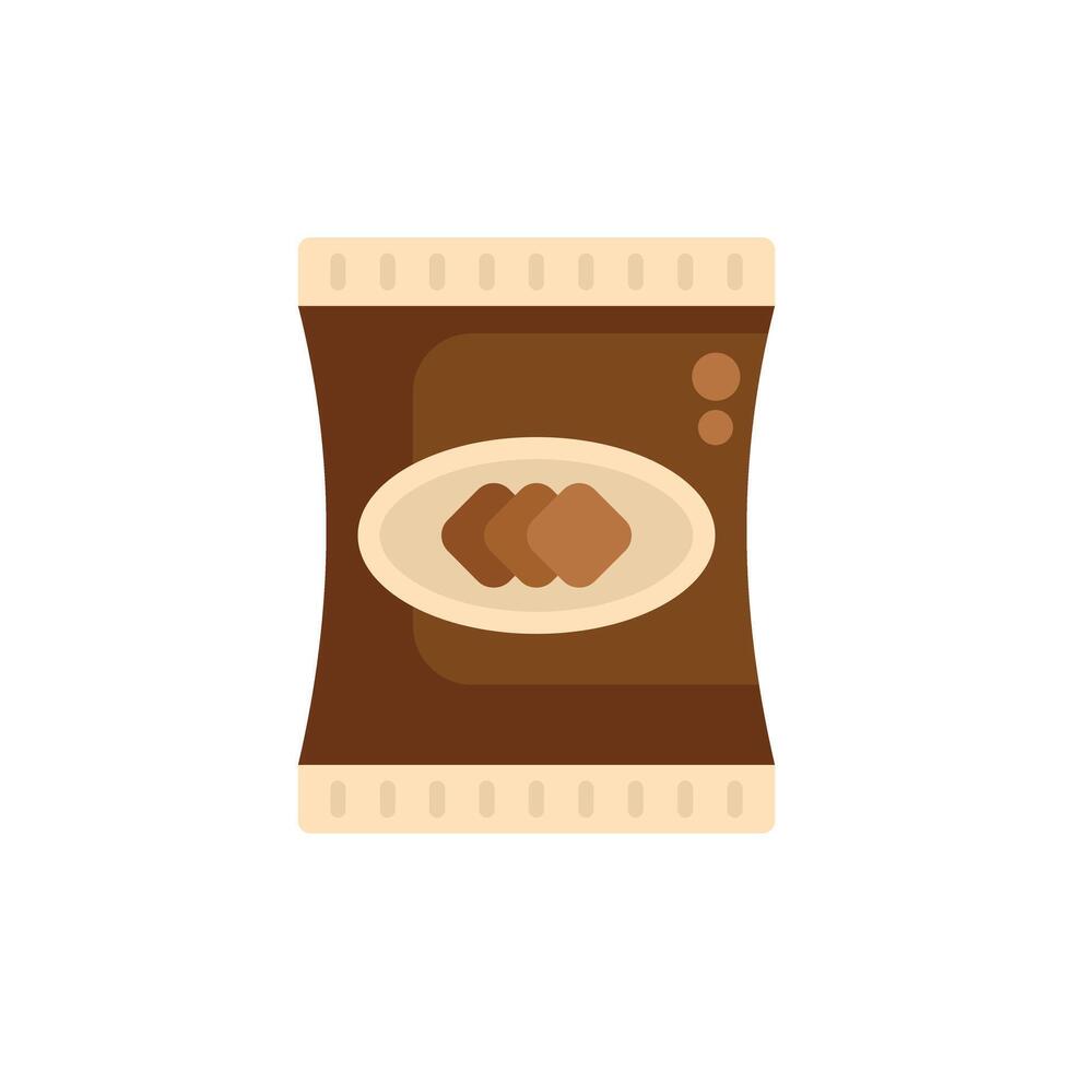 Brown folded flow pack isolated on white background vector
