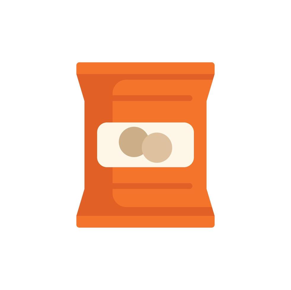 Orange pack of round crackers for appetizer vector