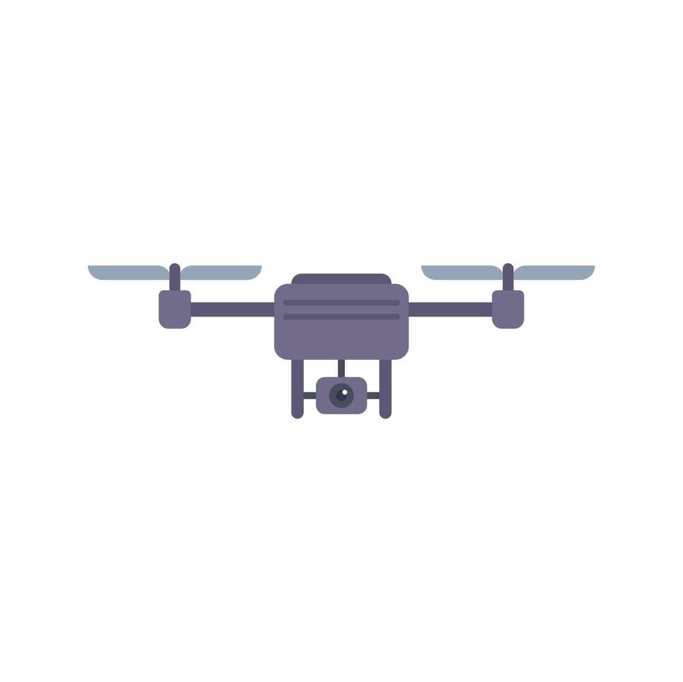 Modern drone flying with camera recording video vector