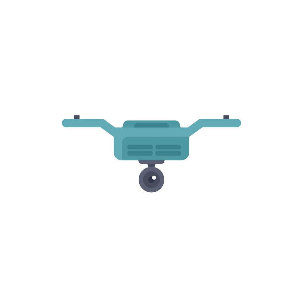 Modern blue drone flying with camera for video recording vector